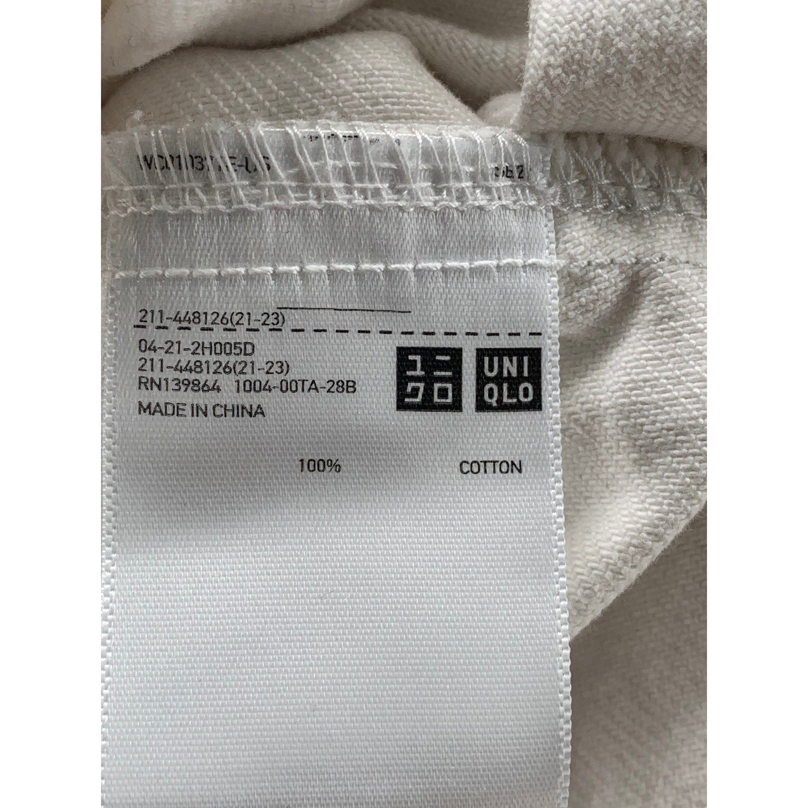 UNIQLO Women's White Denim Button-Up Long Sleeve Cropped Jacket SZ M