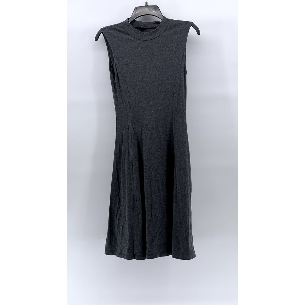 UNIQLO Women's Charcoal Gray Crewneck Sleeveless Casual A-Line Midi Dress SZ XS