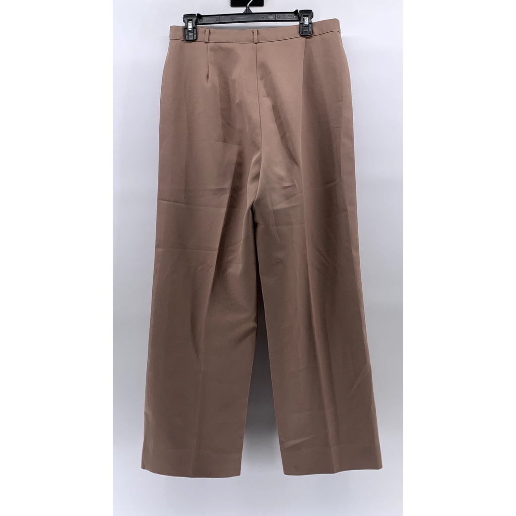 PONT-HER Women's Vintage Light Brown Wide-Leg Regular-Fit Pants SZ L