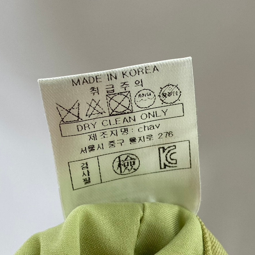 CHAV SEOUL Women's Green Straight Fitted Extra Mini Skirt SZ M