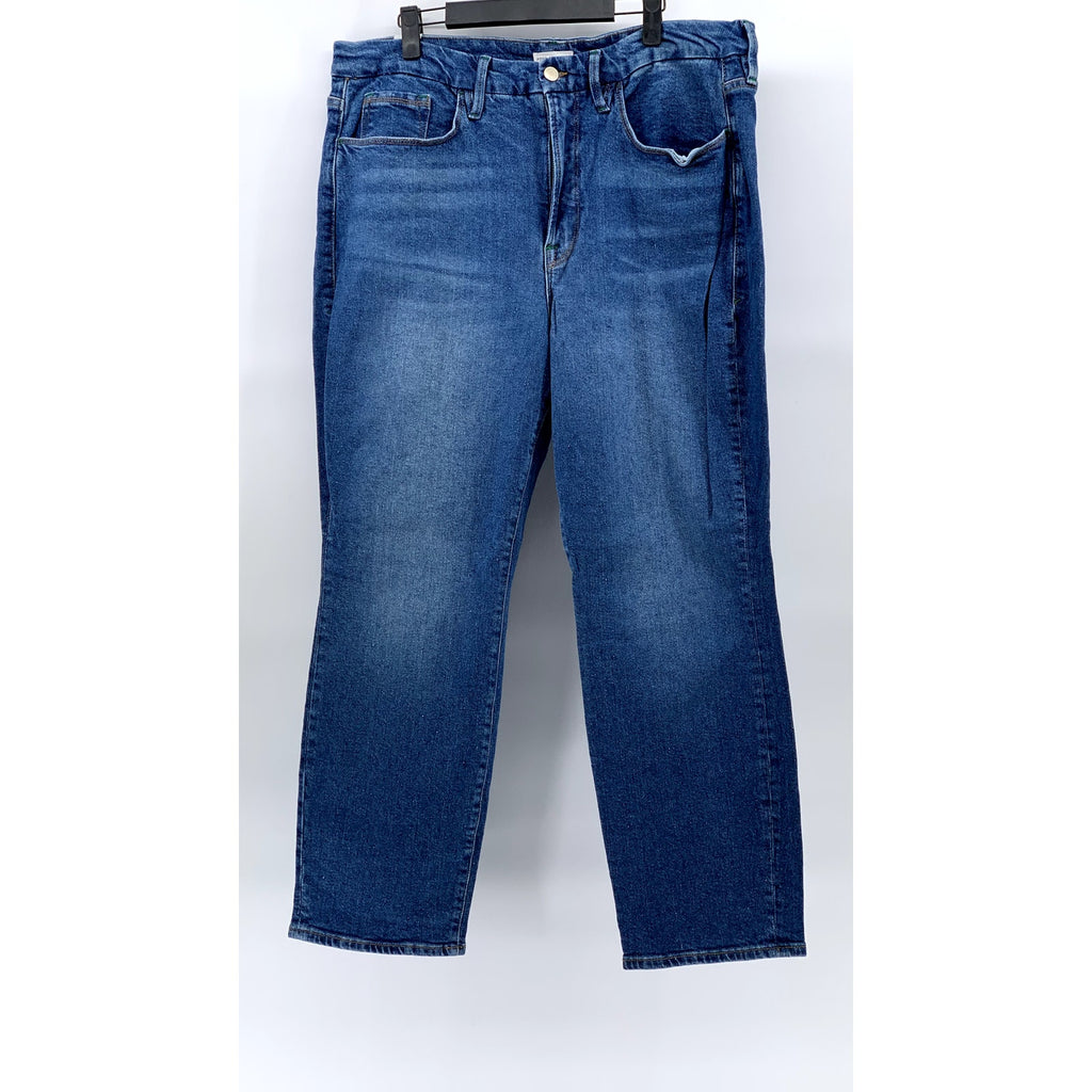 GOOD AMERICAN Women's Medium Blue Denim High-Rise Skinnyish-Leg Jean SZ 18