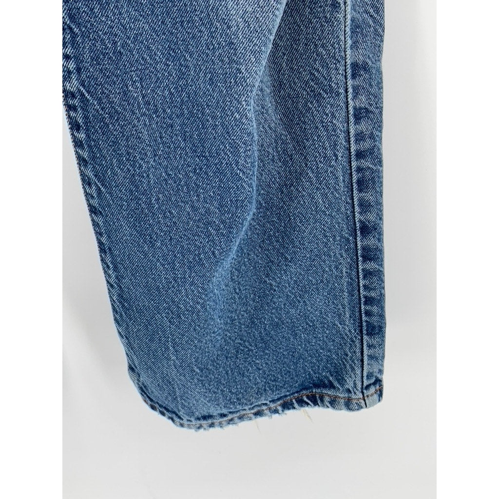 LEVI'S Men's Blue Denim Distressed 517 Bootcut Jeans SZ 36X30