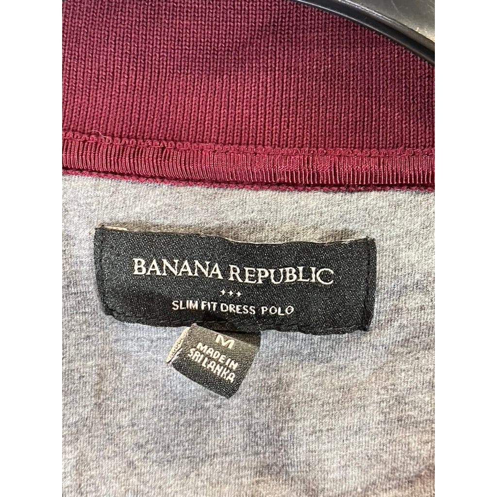 BANANA REPUBLIC Men's Tall California Burgundy Slim-Fit Dress Polo SZ M/T