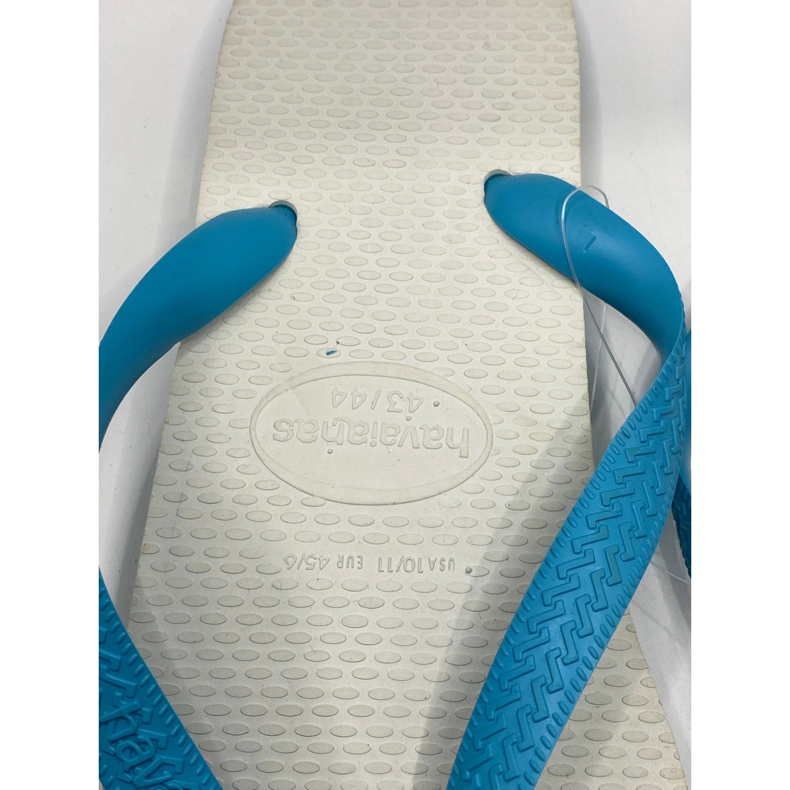 HAVAIANAS Women's Teal-White Casual Flip-Flip Sandals SZ 10/11