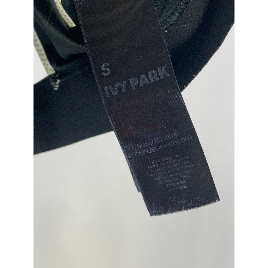 IVY PARK Women's Cream/Black Scoop-Neck Racerback Sport Bra SZ S