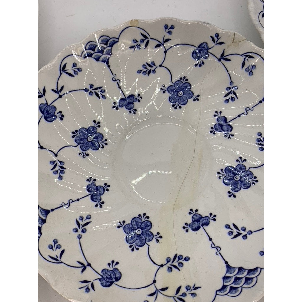 MYOTT FINLANDIA Vintage Swirl Rim Fine Staffordshire Ware 10pc Saucer & Cup