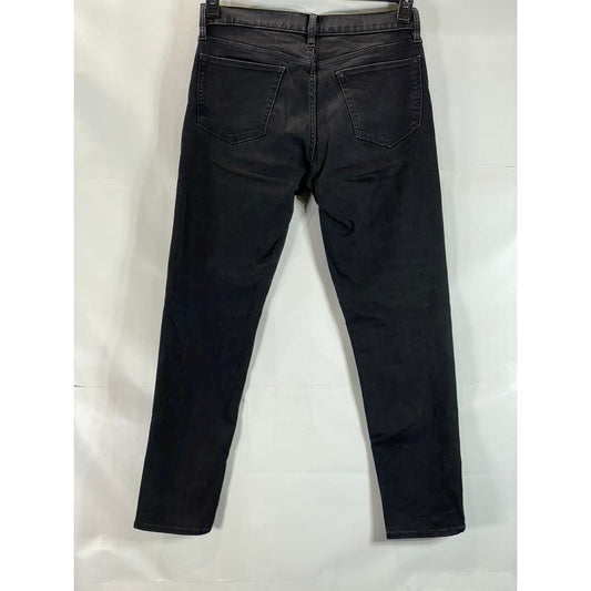 BANANA REPUBLIC Men's Solid Black Traveler Tapered-Fit Five-Pocket Pant SZ 33X32