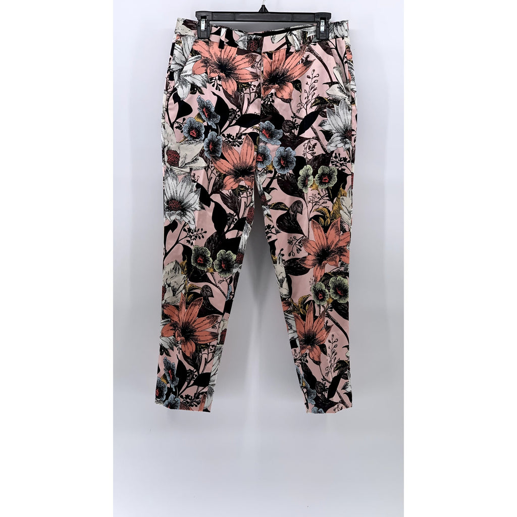 ASOS Men's Peach-White Floral Print Sateen Skinny-Leg Tuxedo Pants SZ 30