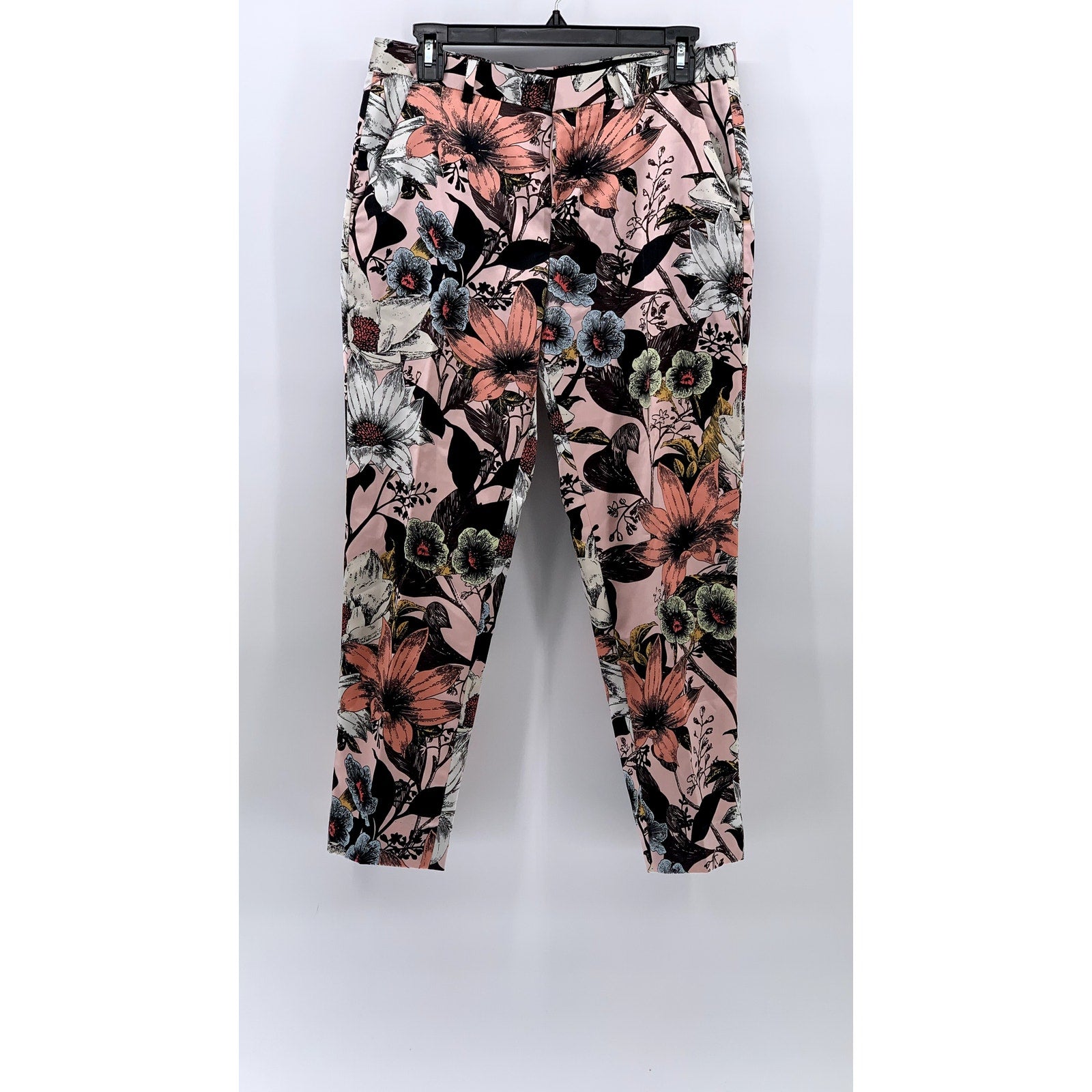 ASOS Men's Peach-White Floral Print Sateen Skinny-Leg Tuxedo Pants SZ 30