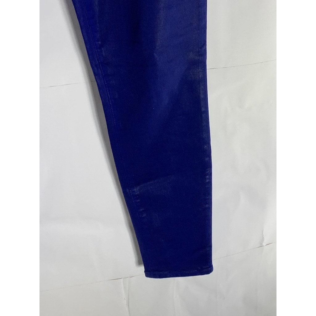 J BRAND Women's Coated Celeste Blue Alana High-Rise Cropped Skinny Pant SZ 30