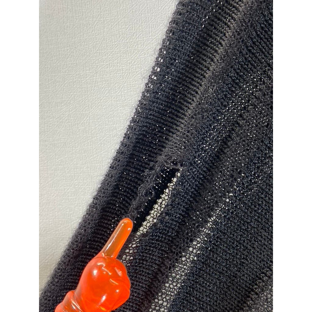 REISS Women's Clemmy Black Pleated Long Sleeve A-line Illusion Dress SZ L