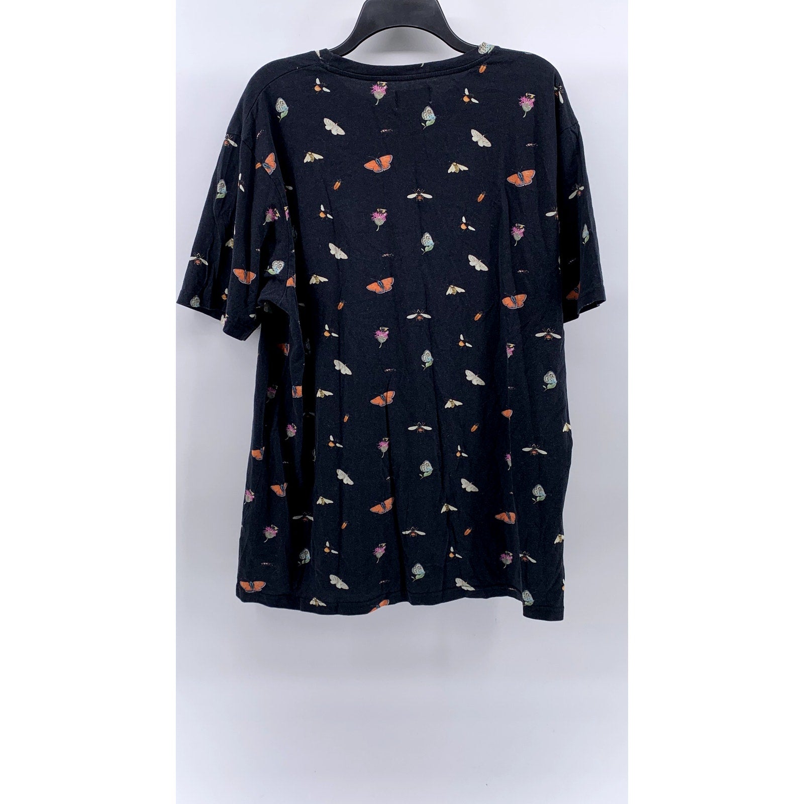 SQRTN COMPANY Unisex Adult Black Butterfly Crewneck Short Sleeve T-Shirt SZ XL