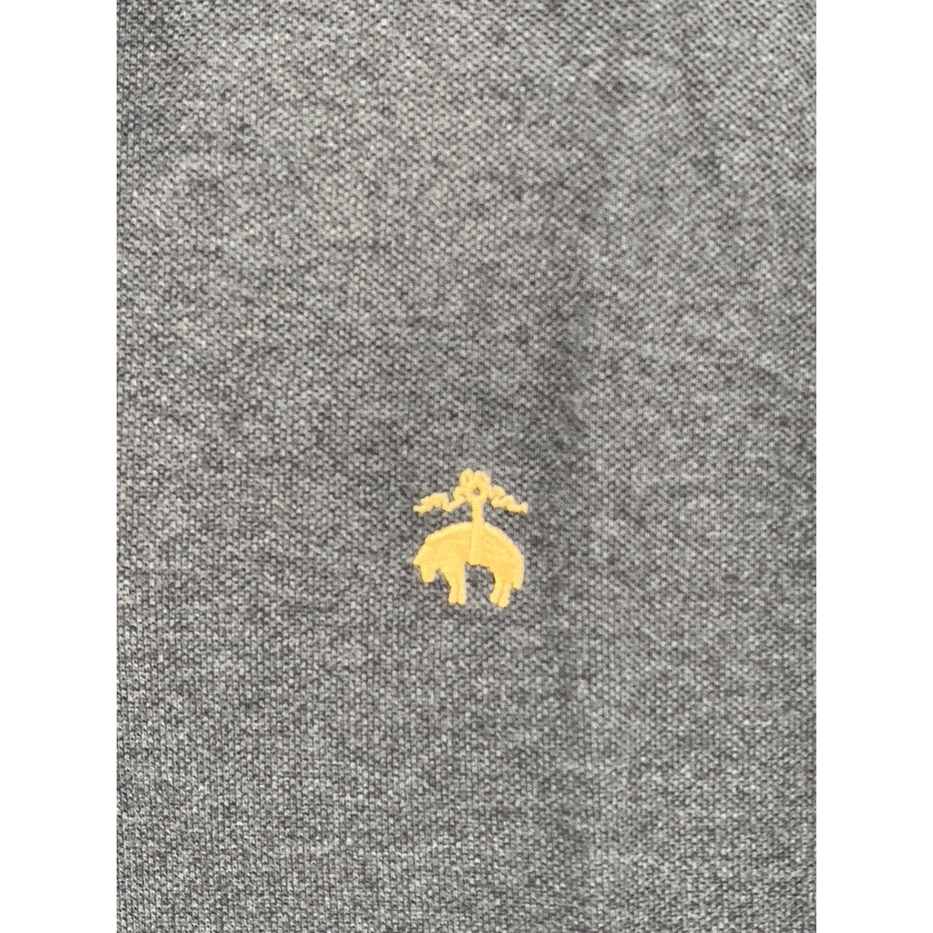 BROOKS BROTHERS Men's Gray Slim-Fit Short Sleeve Performance Polo Shirt SZ M