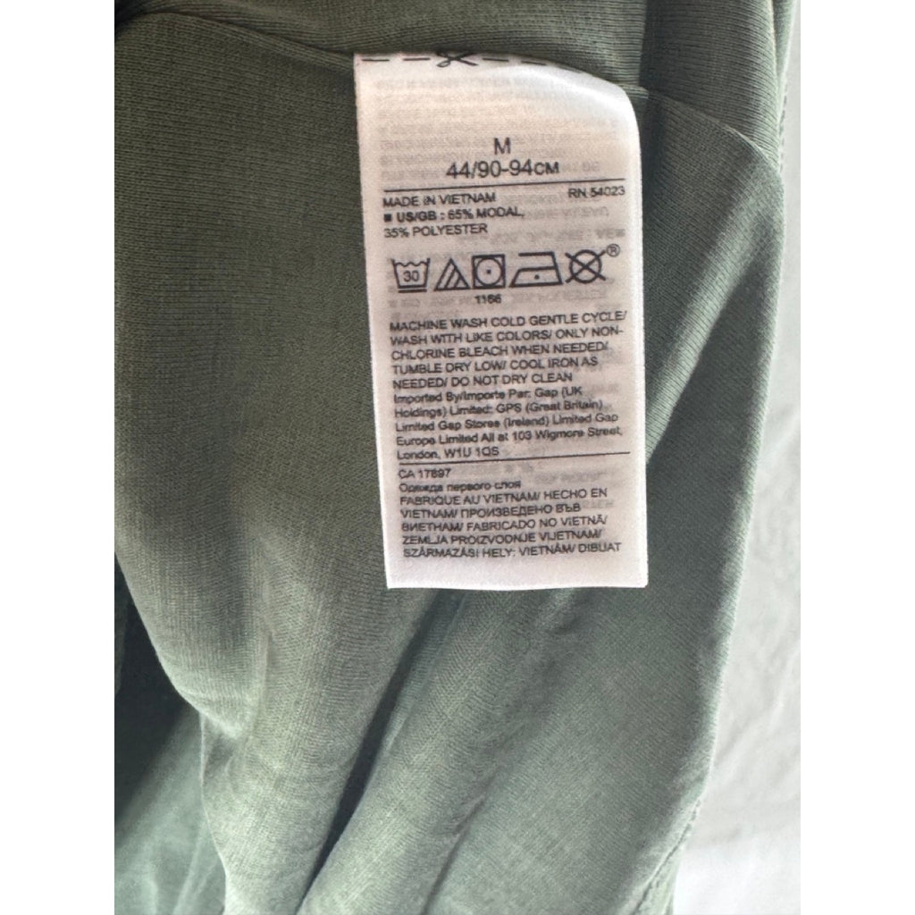 BANANA REPUBLIC Women's Green Sandwash Modal V-Neck Sleeveless Blouse SZ M