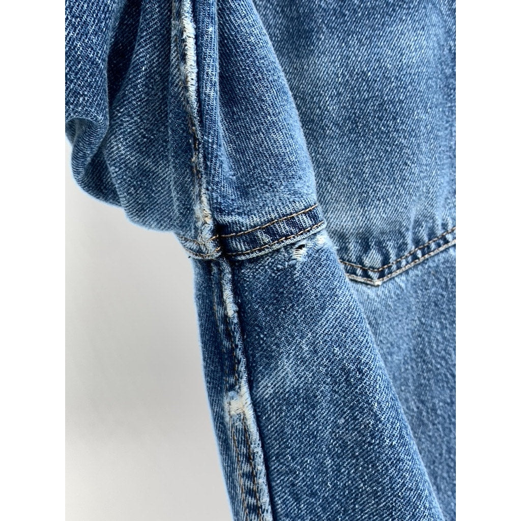 WRANGLER Men's Blue Vintage Distressed Regular-Fit Jeans SZ 33X30