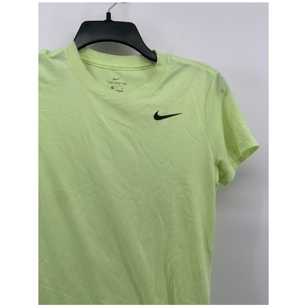 NIKE Women's Lime Green Dri-Fit Crewneck Short Sleeve Active Top SZ S