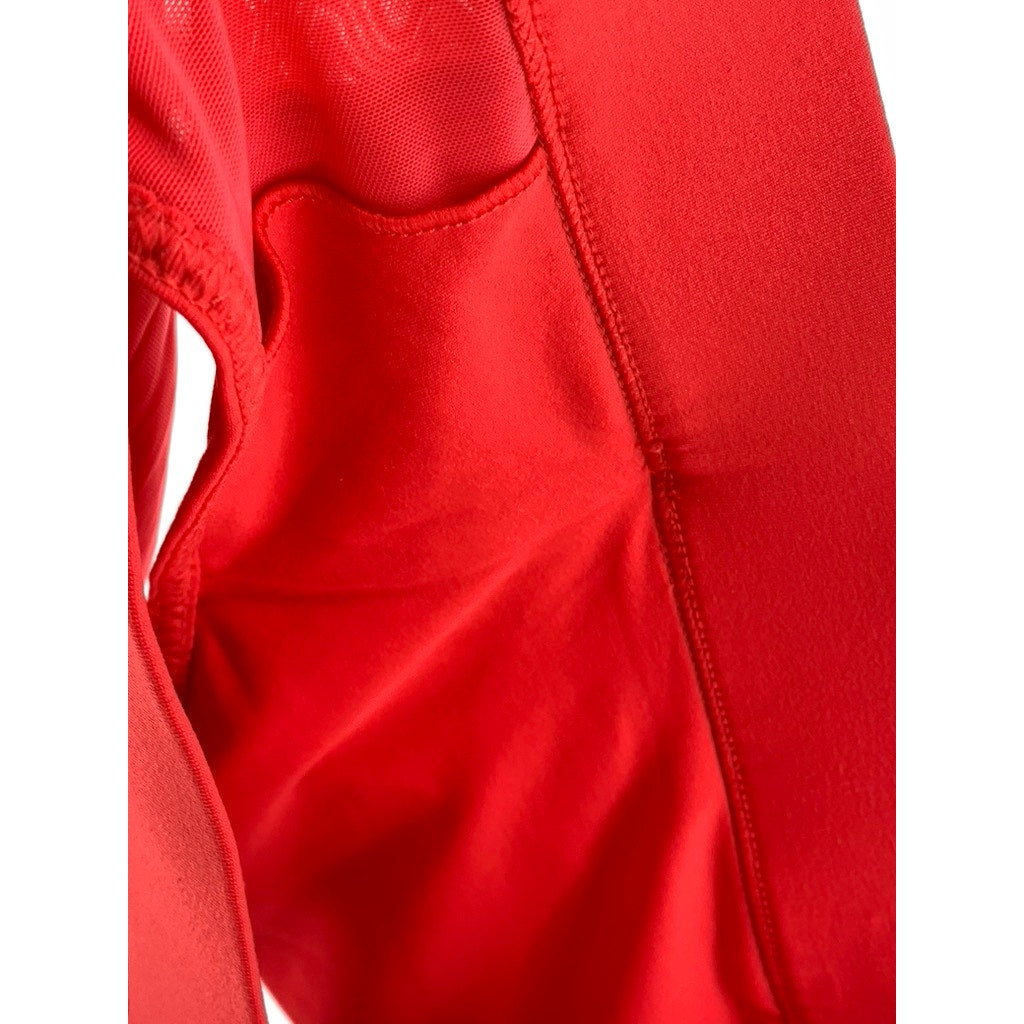 FABLETICS Women's Red-Orange Scoop-Neck Racerback Sports Bra SZ XL