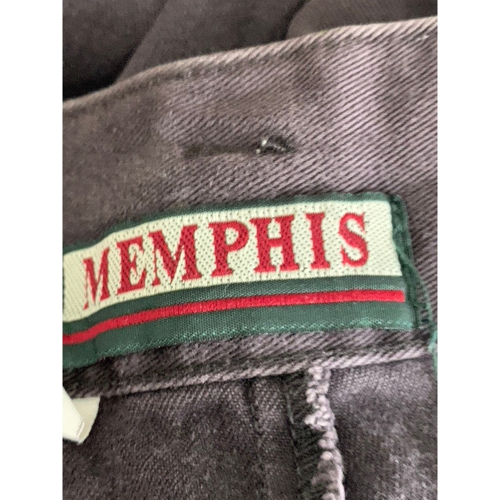 MEMPHIS Women's Vintage High-Rise Pleated Slim-Leg Cotton Cuffed Jeans SZ 8