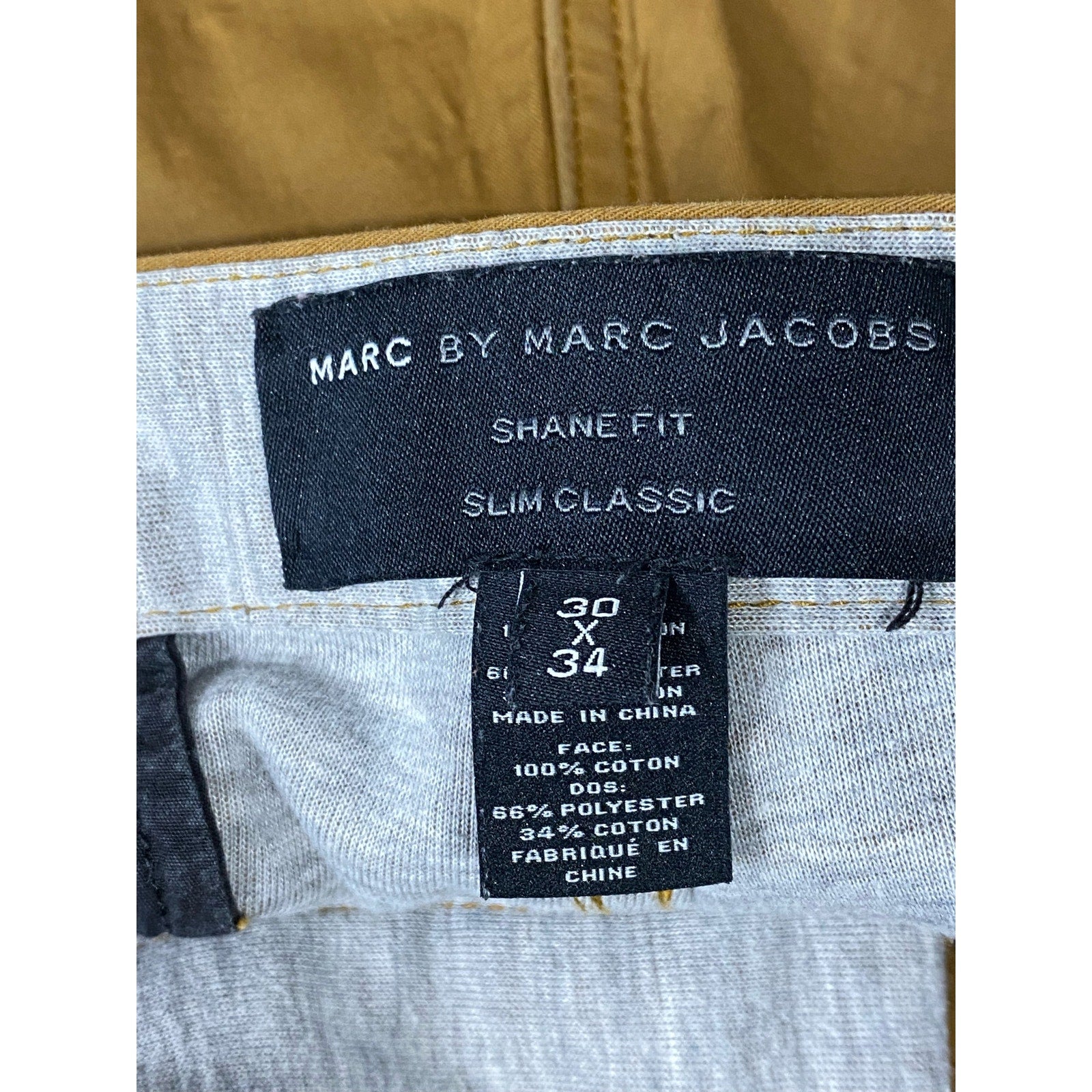 MARC By MARC JACOBS Men's Bronze Brown Shane Fit Slim Classic Chino Pant SZ30x34