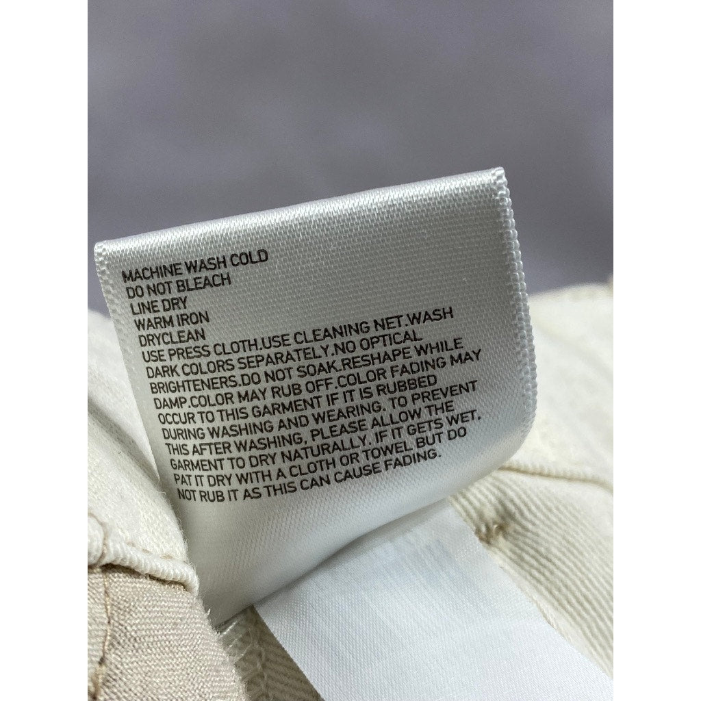 UNIQLO Women’s Tan Cotton-Linen Straight-Leg Pant SZ S