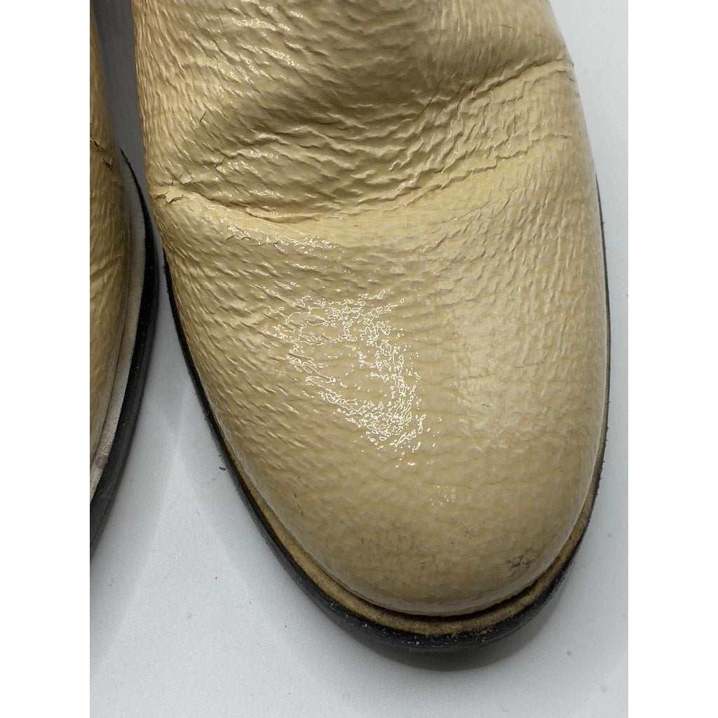 MERCEDES CASTILLO Women's Tan Pebble Leather Xandra Round-Toe Ankle Boots SZ 7.5