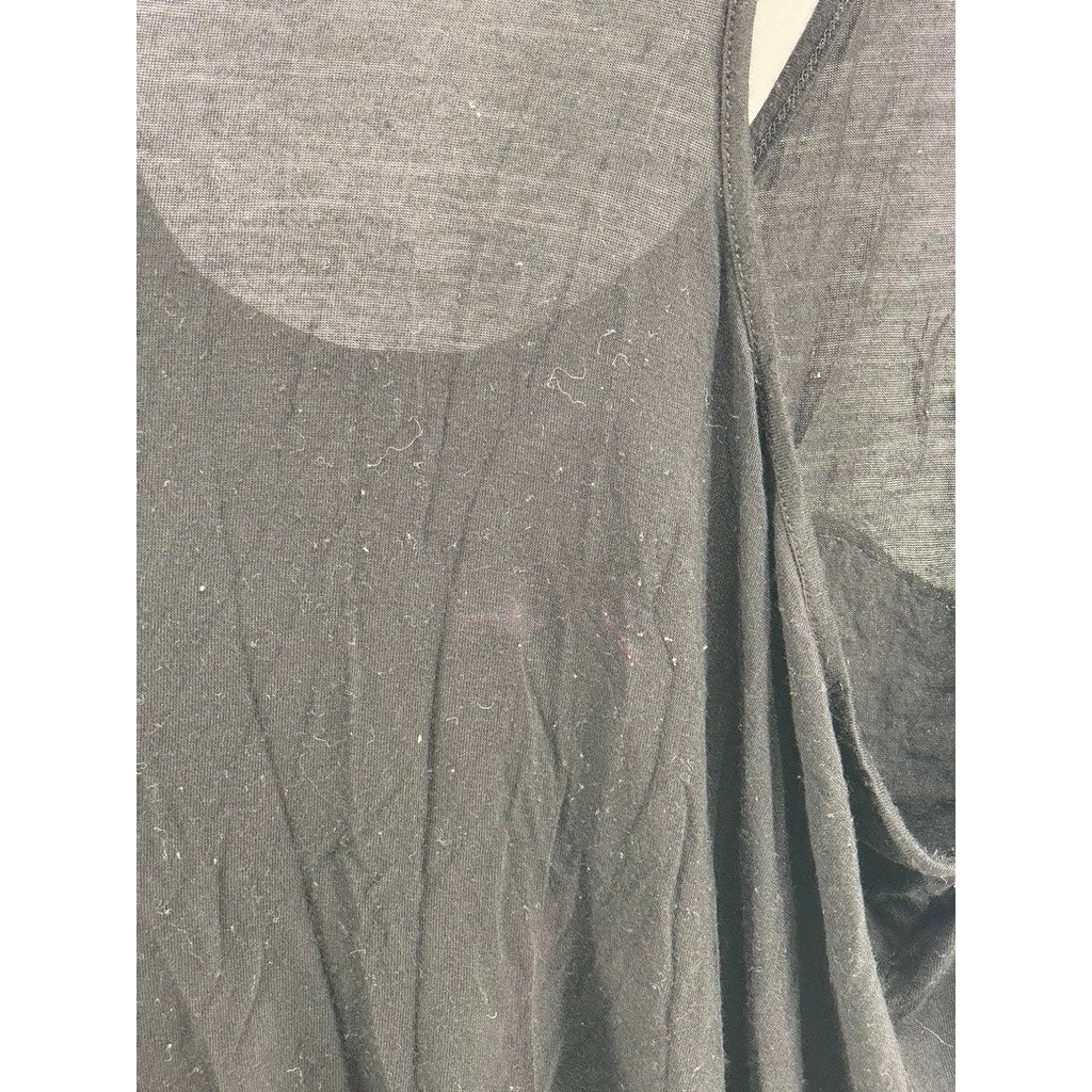 SIDE CCA Women's Vintage Black-Multi Sequin Embellished Shell Tank Top SZ L