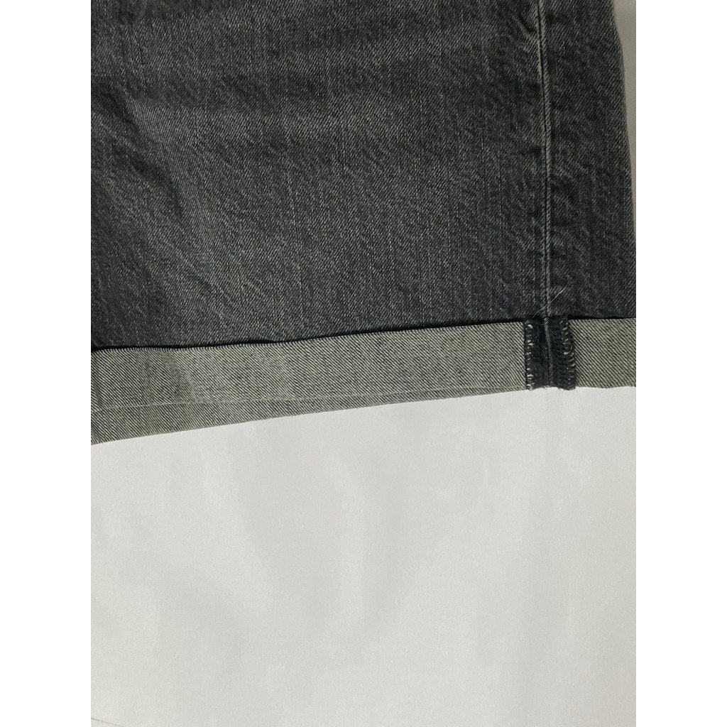 AMERICAN EAGLE Women's Washed Black Distressed Regular-Fit Cuffed Shorts SZ 10