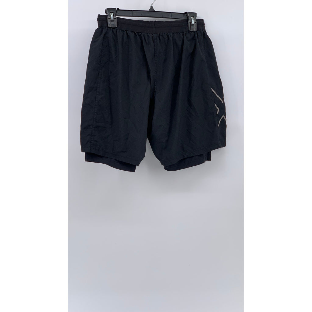 2XU Men's Black 2-IN-1 Compression Running Drawstring Pull-On Shorts SZ L