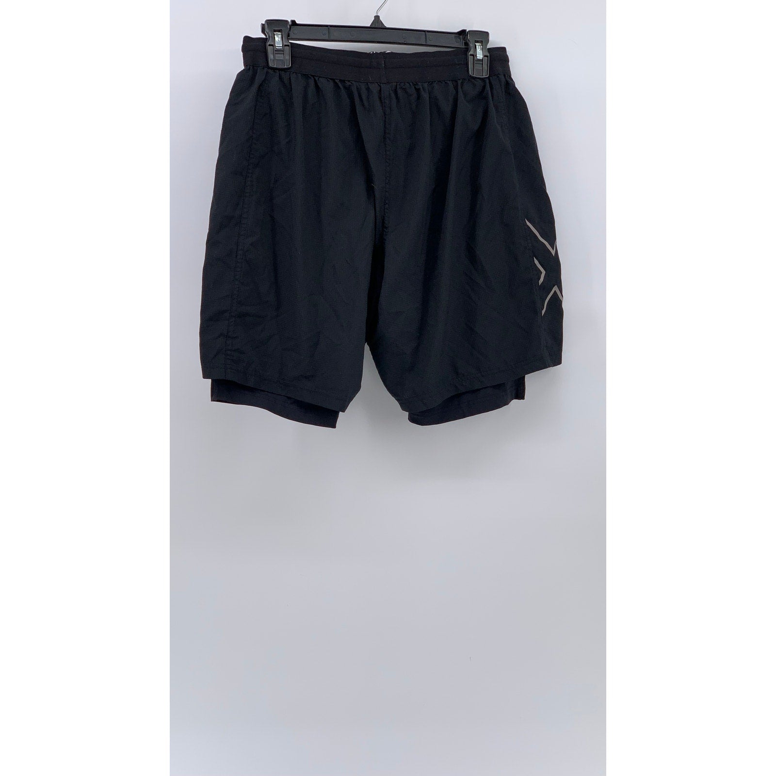 2XU Men's Black 2-IN-1 Compression Running Drawstring Pull-On Shorts SZ L