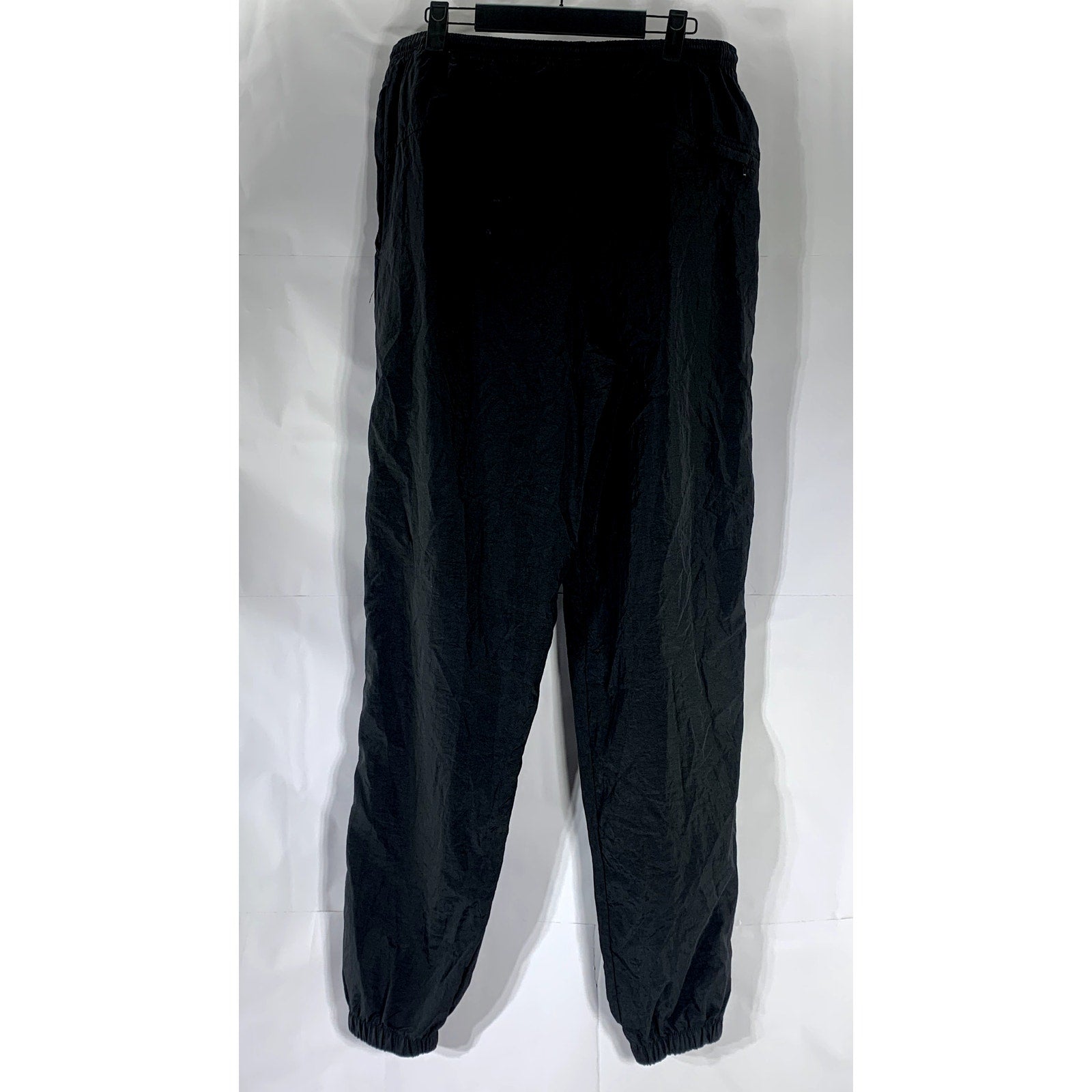 NIKE Men's Vintage Black Solid Nylon Zipper-Hem Outdoor Jogger Pull-On Pant SZ L