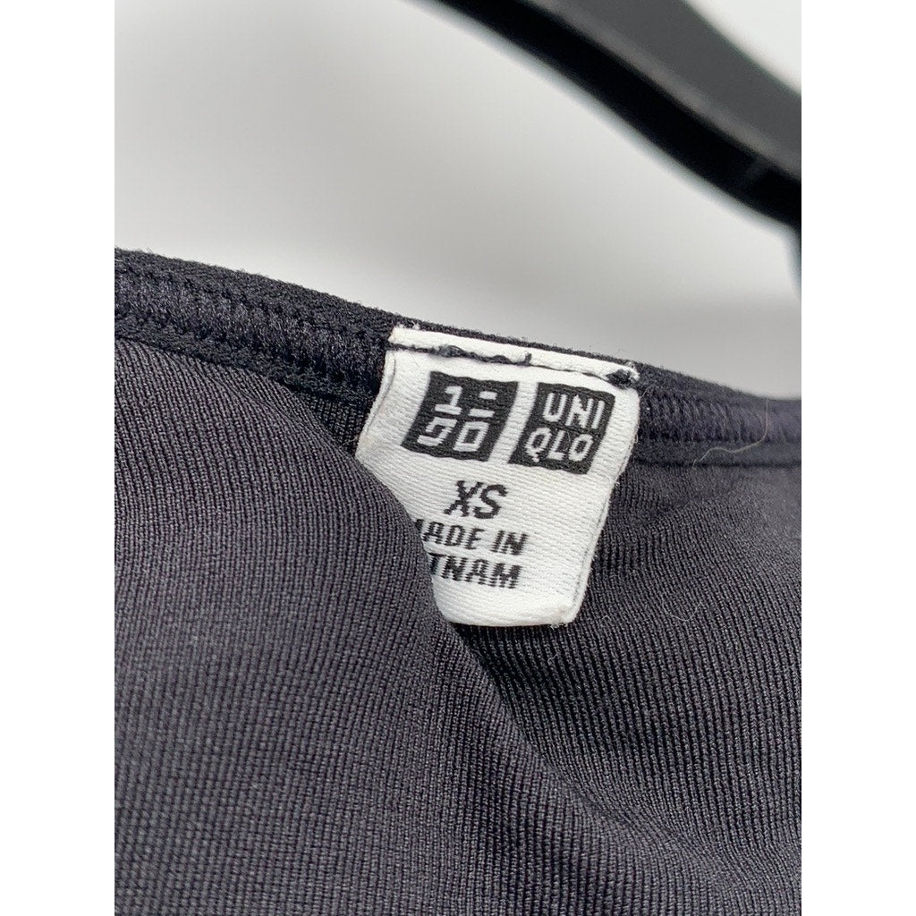 UNIQLO Women's Black Ribbed Padded Crop Top SZ XS