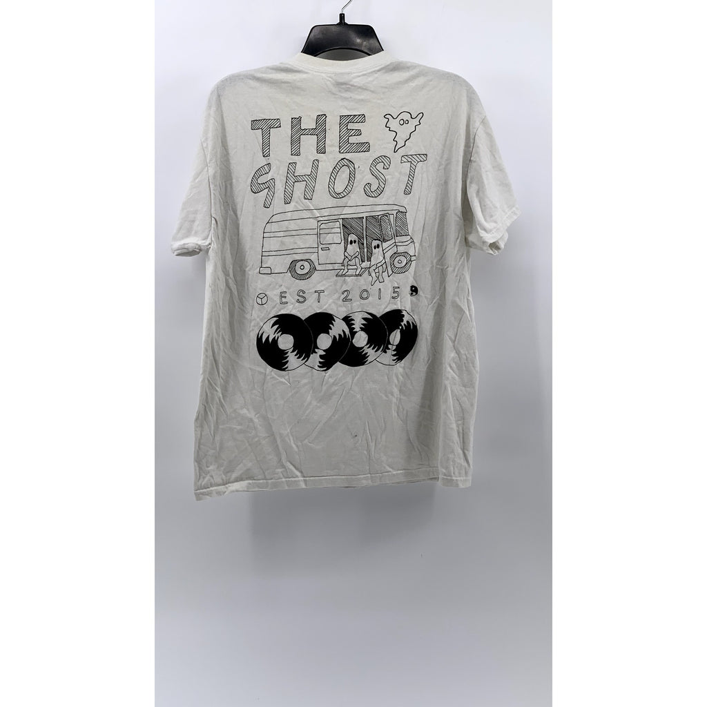 GILDAN Men’s White The Ghost Graphic Crewneck T-Shirt SZ L