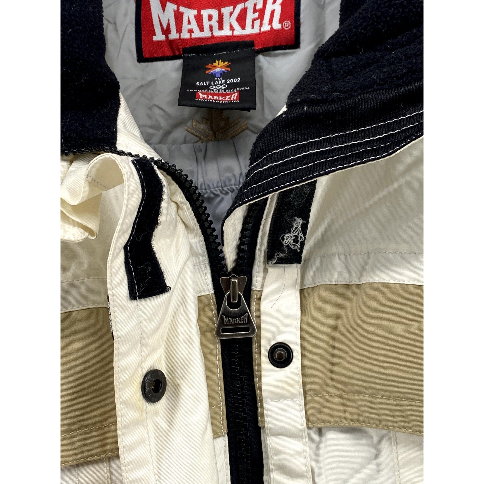 MARKER Women's Vintage White-Tan Salt Lake 2002 Olympics Winter Jacket SZ 6