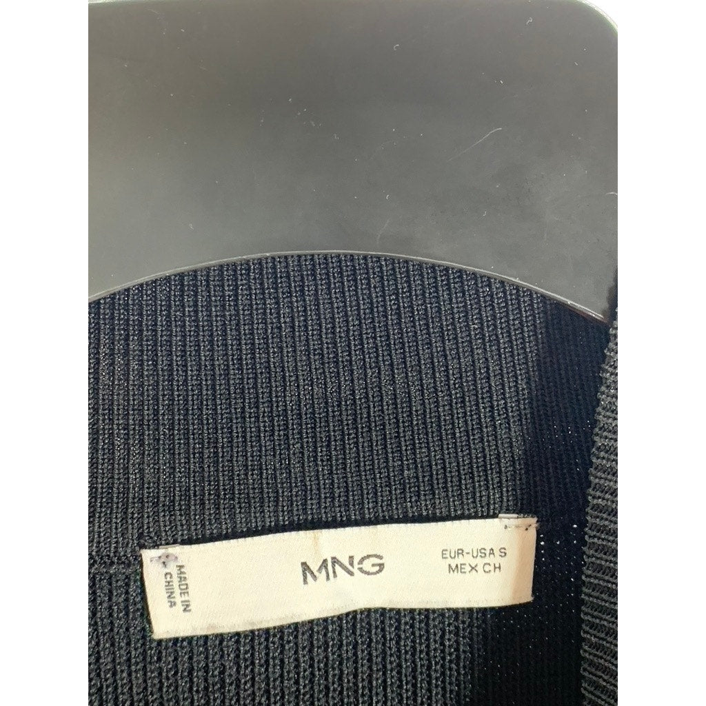 MANGO Women's Black Knit Mock-Neck Sleeveless Pullover Mini Dress SZ S