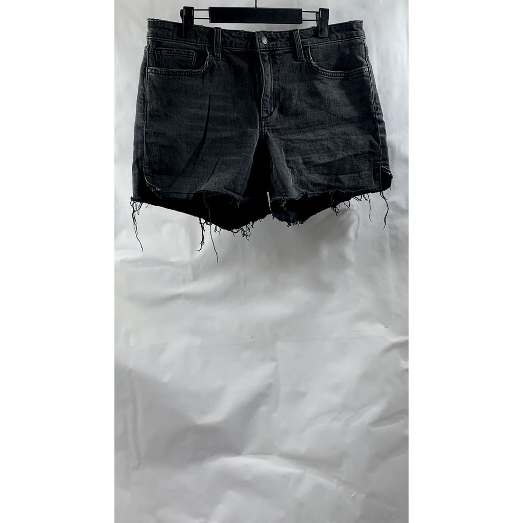 JOE'S Women's Washed Black Raw-Hem Denim Relaxed-Fit Five-Pocket Shorts SZ 29