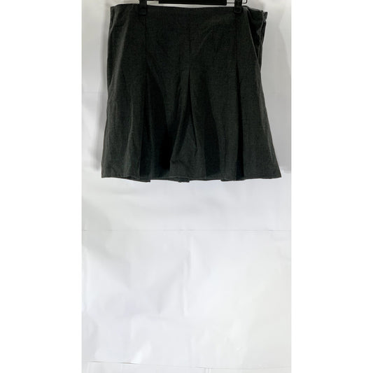 LC WAIKIKI Women's Dark Gray Side-Zip Regular-Fit Pleated Mini Skirt SZ2XL(US12)