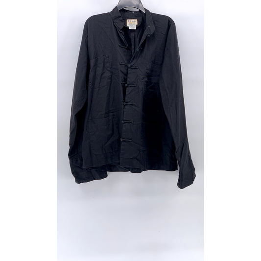 DADI Men's Black Button-Up Long Sleeve Casual Shirt SZ XL