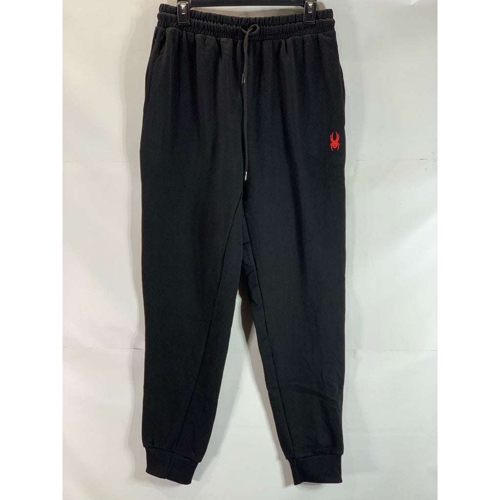 SPYDER Men's Solid Black Fleece Drawstring Pull-On Jogger Pants SZ M