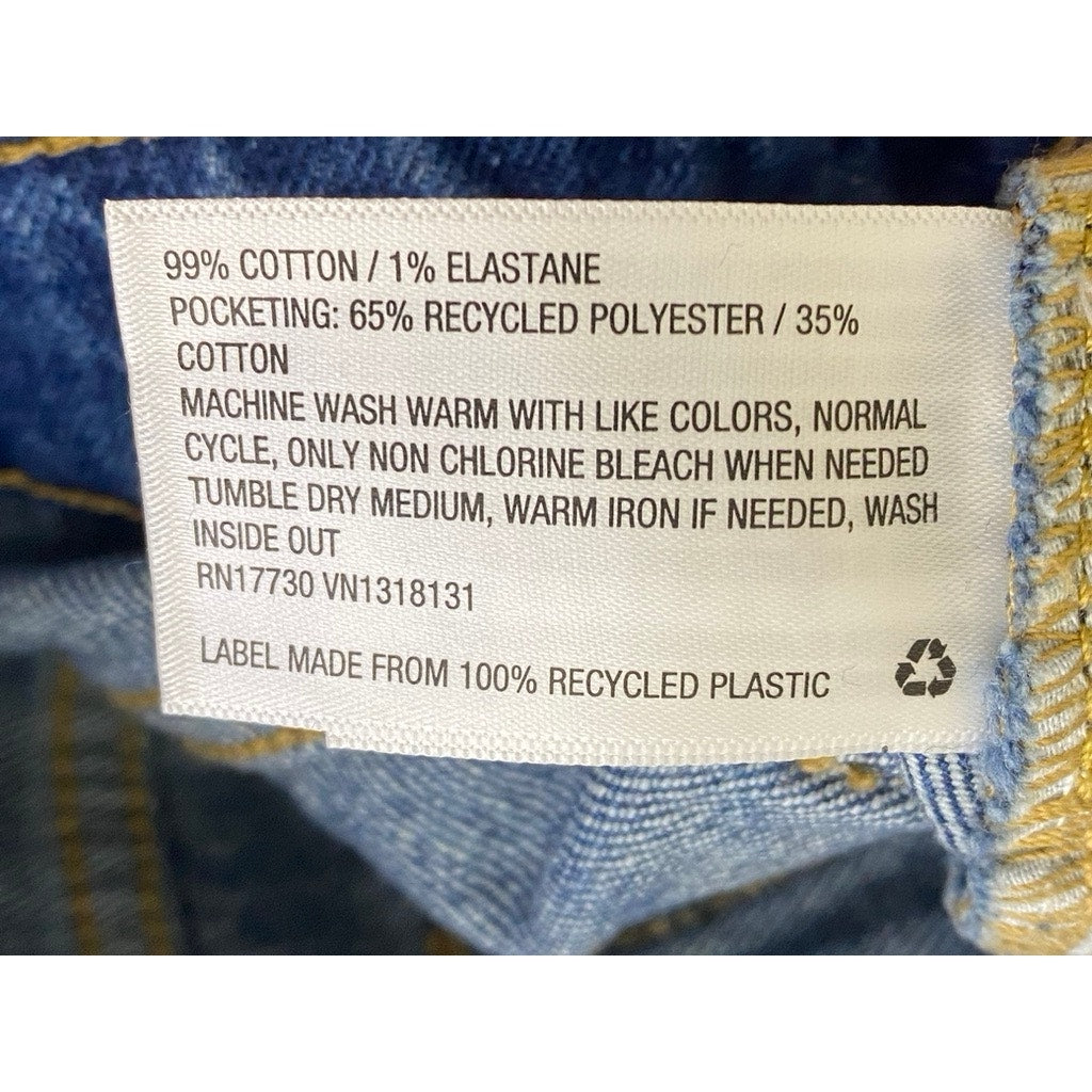 WILD FABLE Women's Blue Denim Swirl Print Highest Rise Baggy Jean SZ 28