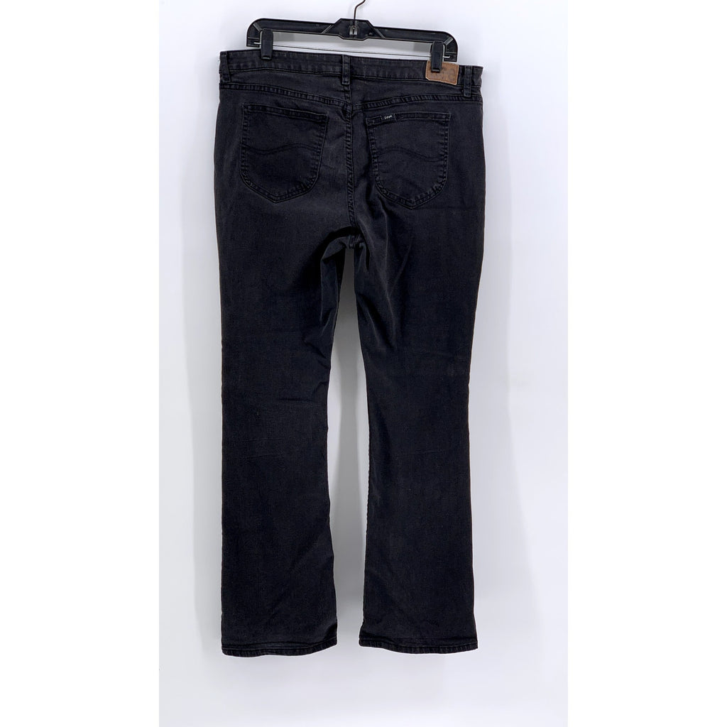 LEE Women's Black Mid-Rise Regular Fit Bootcut Jeans SZ 16