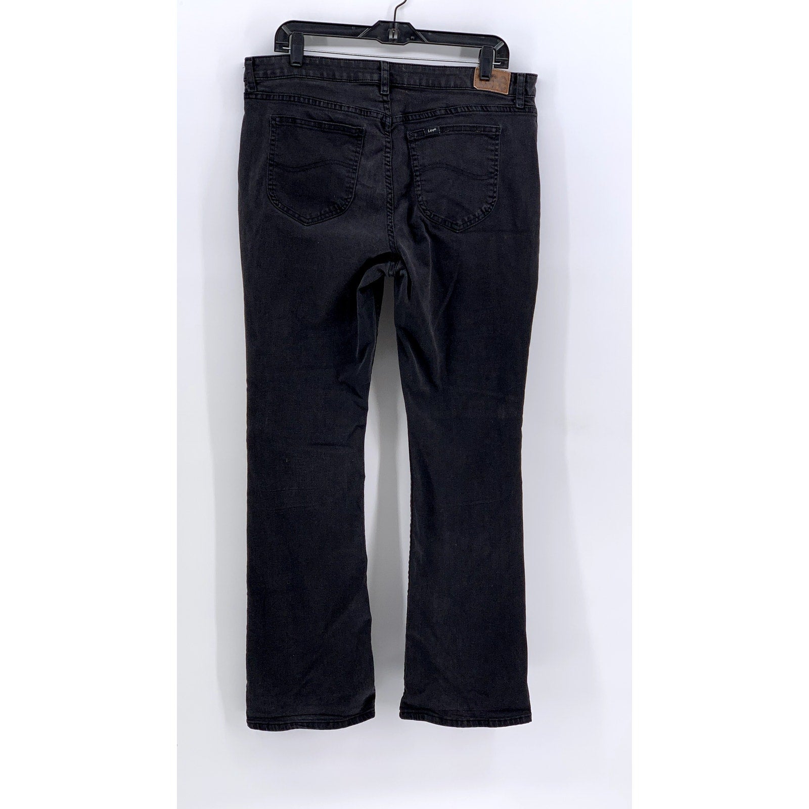 LEE Women's Black Mid-Rise Regular Fit Bootcut Jeans SZ 16
