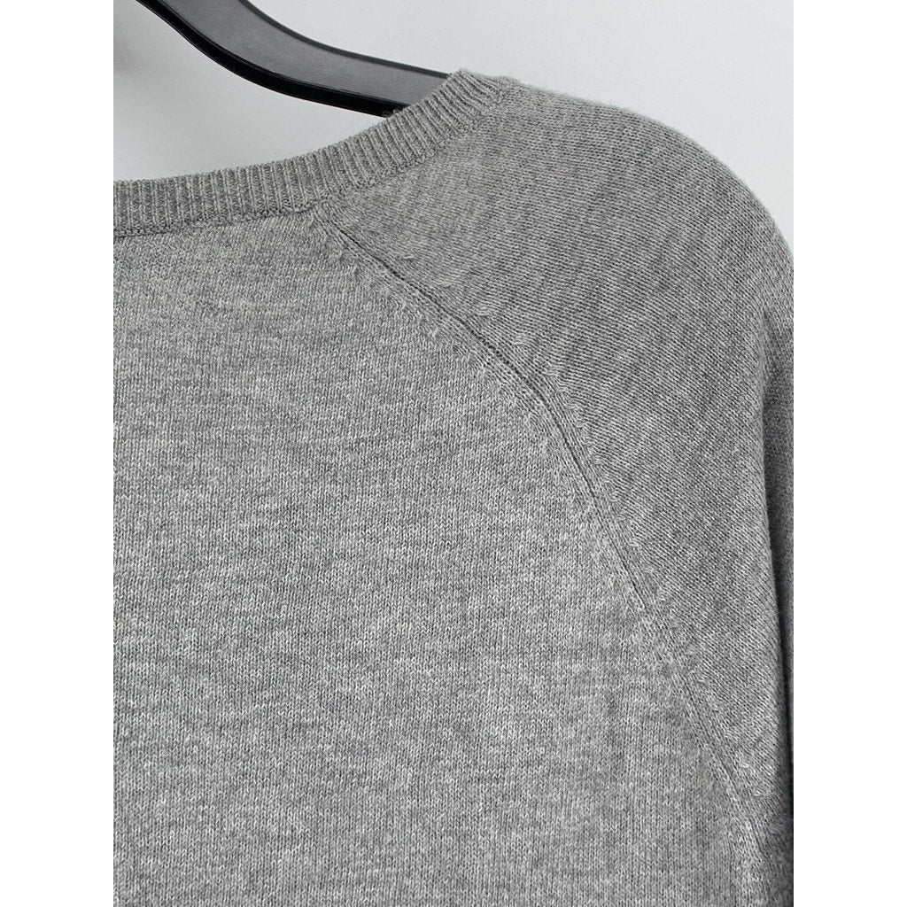UNBRANDED Women's Gray Layered Scoop Neck Long Sleeve Top SZ M/L