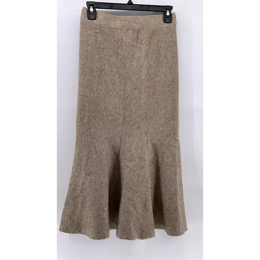 UNBRANDED Women's Tan Knit Midi Skirt SZ S