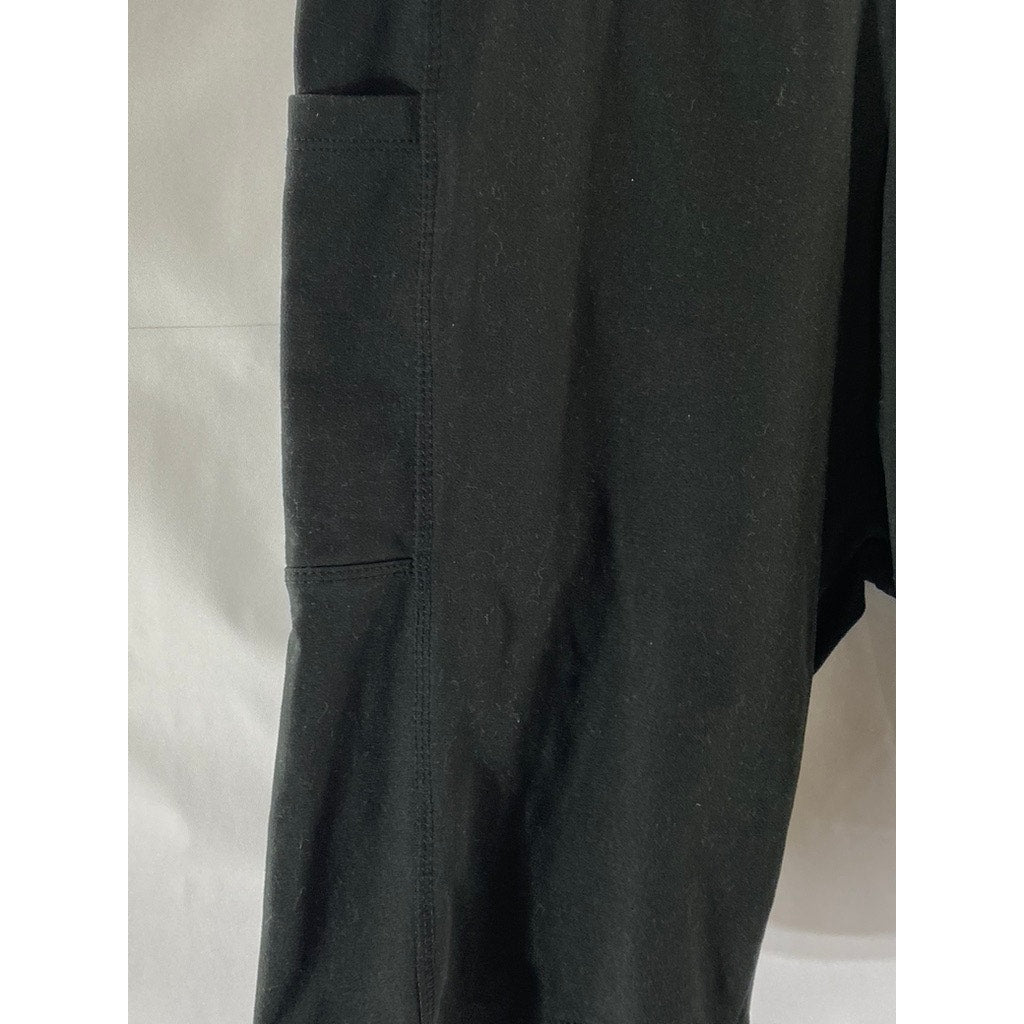 UNBRANDED Women's Black Solid Pull-On Stretch Side-Pocket Biker Shorts SZ L/XL