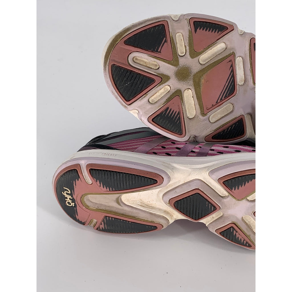 RYKA Women’s Black-Pink Devotion Plus Lace-Up Round-Toe Walking Sneakers SZ 9