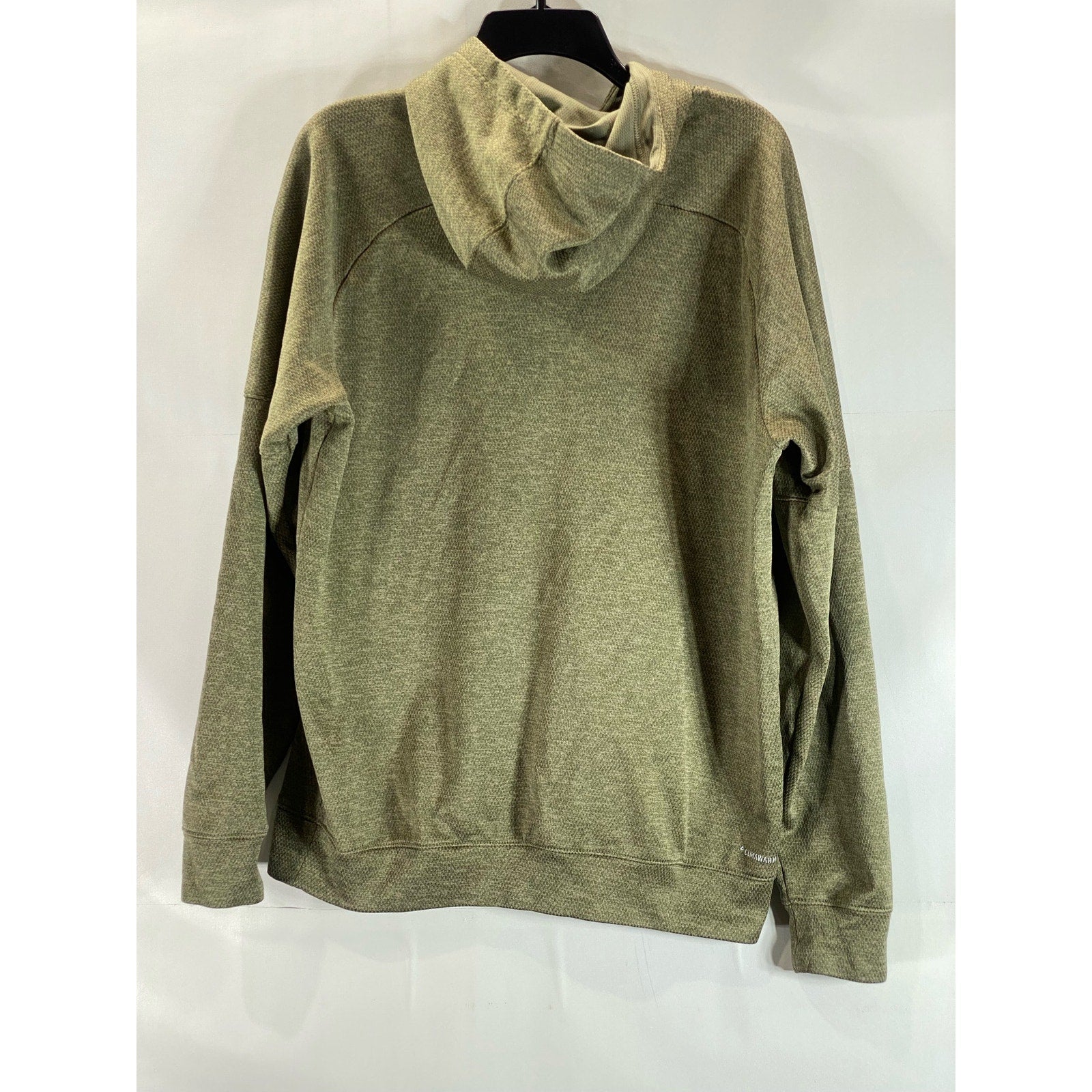 ADIDAS Men's Olive Green Logo Performance Fleece Pullover Hoodie SZ L