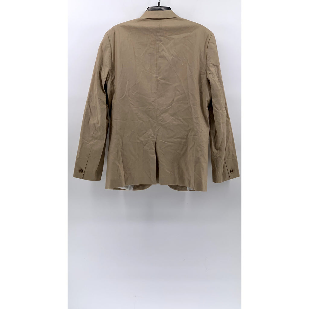 H&M Men's Tan Slim-Fit Solid Two-Button Linen Blend Blazer SZ 40R