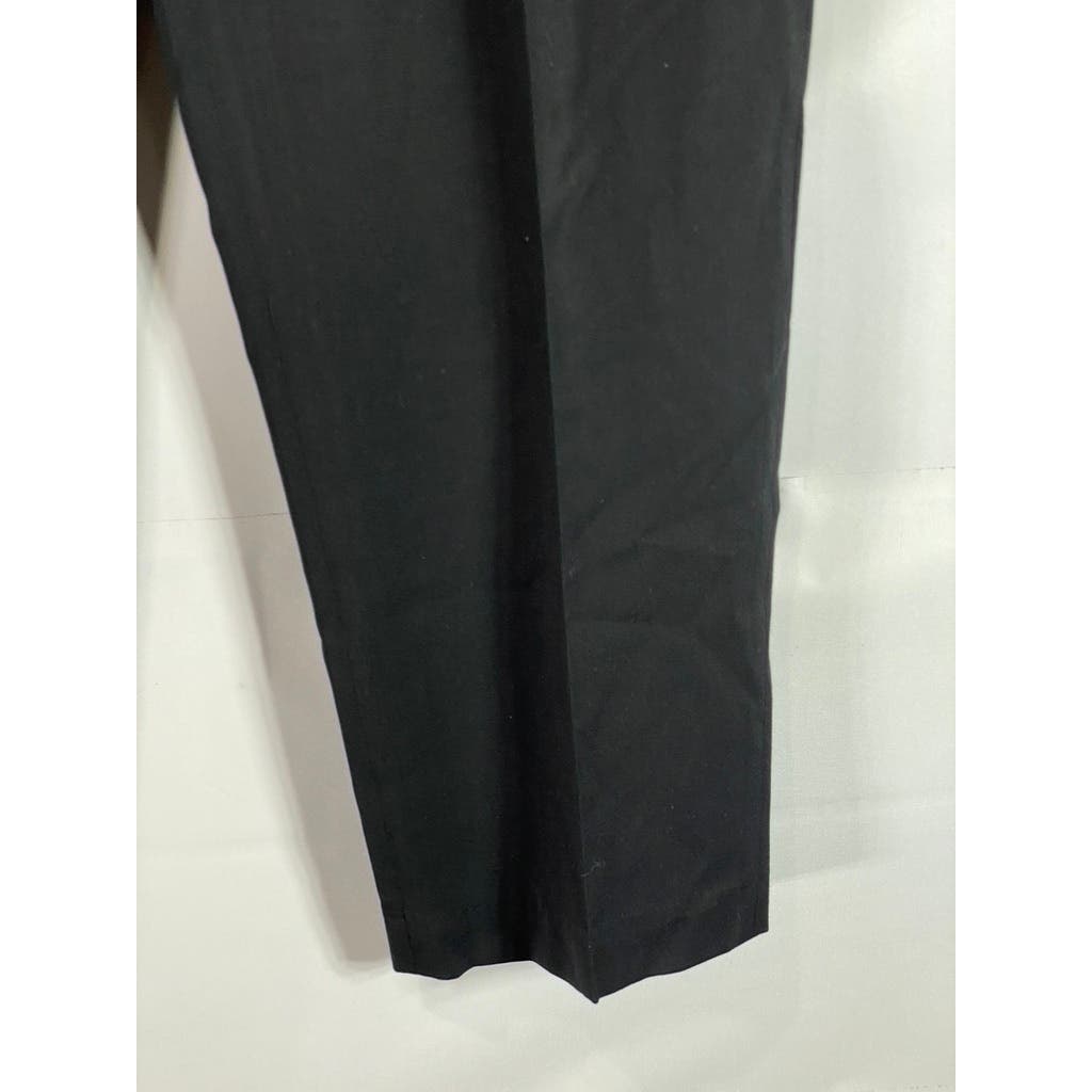 LANDS' END Men's True Black Traditional-Fit Pleated Wool Dress Pants SZ 36