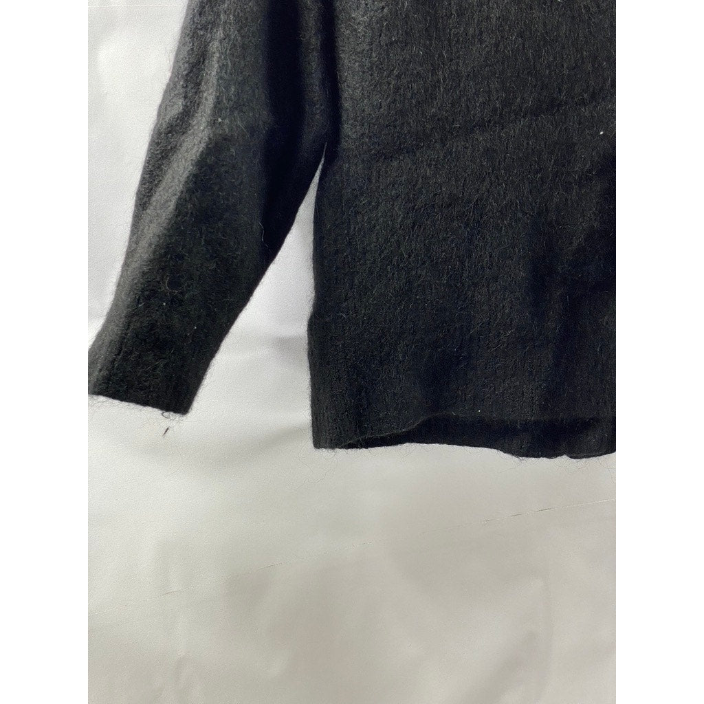 & OTHER STORIES Women's Black Alpaca-Blend Cropped V-Neck Cardigan SZ XS