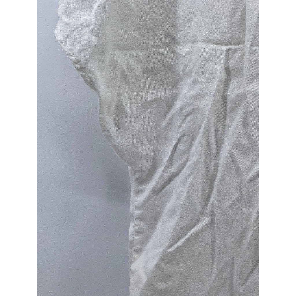 WILFRED FREE Women’s White Tie-Knot Short Sleeve Button-Up Cropped Top SZ S